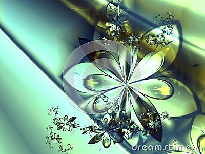 Abstract Fractal Flower Background Stock Photo