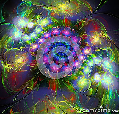 Abstract fractal futuristic colourful pattern Stock Photo