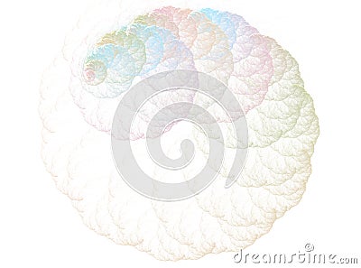 Abstract fractal geometric sea shell spiral Cartoon Illustration