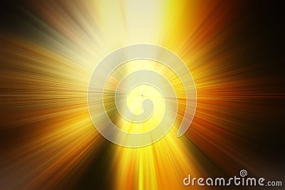 Abstract fractal gold background. Magic illustration, hyperspace motion in star trail. Exploding and expanding movement, Bright bl Cartoon Illustration