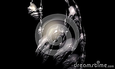 Abstract fractal image of wolf. Wallpaper. Creative digital artwork. Stock Photo