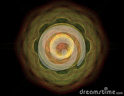 Particles of abstract fractal forms on the subject of nuclear physics science and graphic design. Geometry sacred futuristic quant Stock Photo