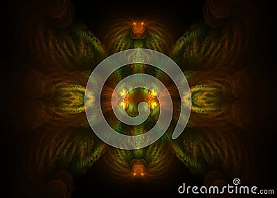 Abstract Fractal Pinnate Winged Background - Fractal Art Stock Photo