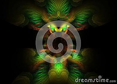 Abstract Fractal Pinnate Winged Background - Fractal Art Stock Photo