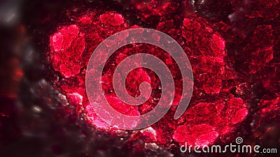 Abstract fractal red mineral ruby Stock Photo