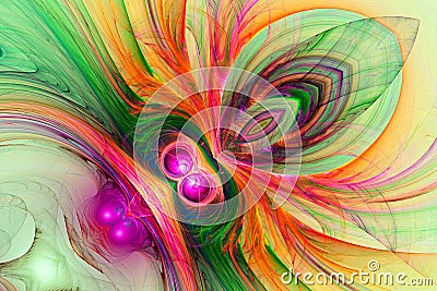 3d abstract computer generated fractal design.Fractal is never-ending pattern Cartoon Illustration