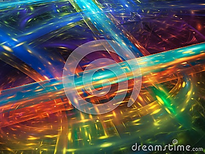 Abstract fractal show chaos party creative bright artistic spin imagination dream visual vibrant surreality , magic intricate Stock Photo