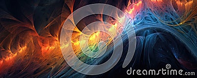 Abstract Fractal Symphony: captivating panorama of intricate fractal patterns, blending harmoniously to create panorama Stock Photo