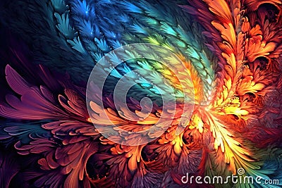 Abstract Fractal Symphony: captivating panorama of intricate fractal patterns, blending harmoniously to create a symphony Stock Photo