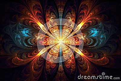 Abstract Fractal Symphony: captivating panorama of intricate fractal patterns, blending harmoniously to create a symphony Stock Photo
