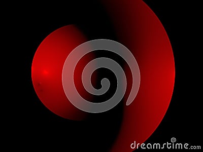 Abstract fractal two hemispheres red Stock Photo