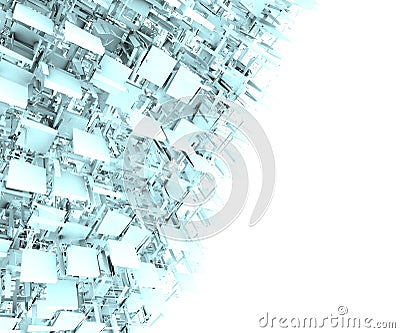 Abstract fragmented backdrop pattern in blue gray white Stock Photo