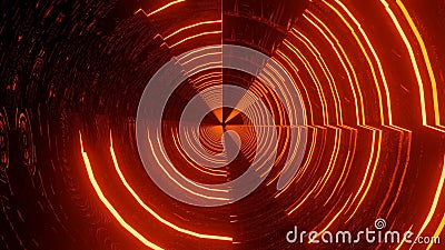 Abstract fragmented psychedelic orange tunnel Stock Photo