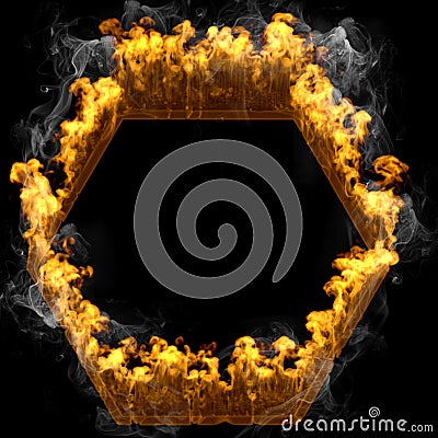 Abstract frame design flames and fire Stock Photo