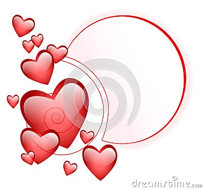 Abstract frame with dimensional hearts Stock Photo