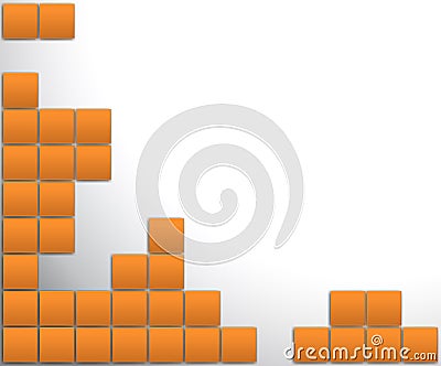 Abstract frame with orange squares Stock Photo
