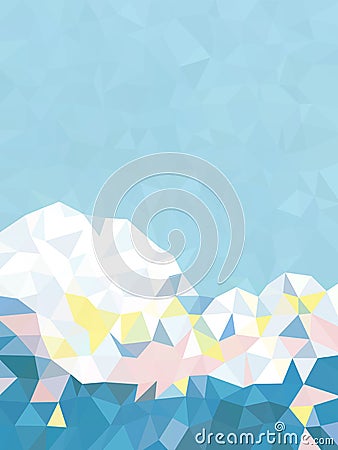 Abstract fresh blue and white triangles background Vector Illustration