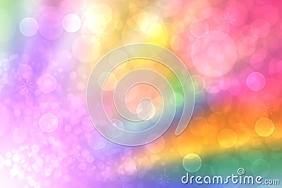 Abstract fresh vivid colorful fantasy rainbow background texture with smooth rays and defocused bokeh lights. Beautiful light Stock Photo