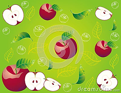 Abstract fruit Illustration apple red Stock Photo