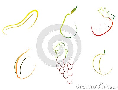 Abstract Fruits Vector Illustration