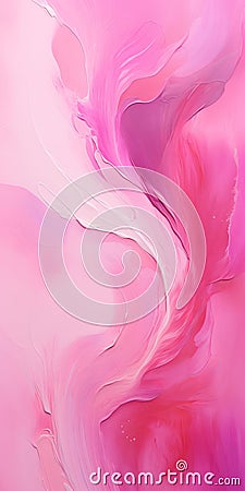 Abstract Fuchsia Painting With Rococo-inspired Brushstrokes Stock Photo