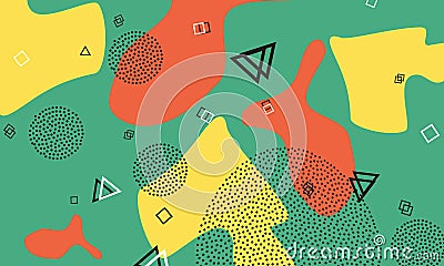 Abstract fun background. Colour shapes pattern. Vector Illustration