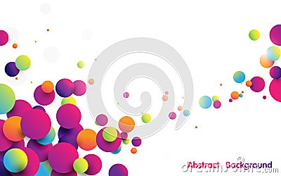 Abstract funny colorful striped balls on white background Vector Illustration