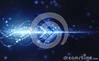Abstract future digital speed technology concept with binary codes Stock Photo