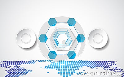 Abstract future technology concept background with various, vector illustration Vector Illustration