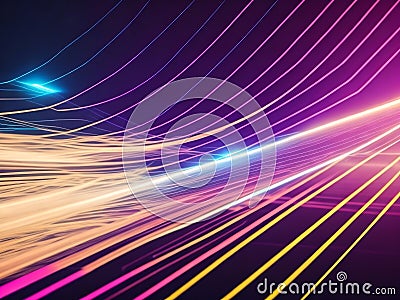 abstract futuristic background with gold blue glowing moving hight speed, data transfer concept Fantastic wallpaper Stock Photo