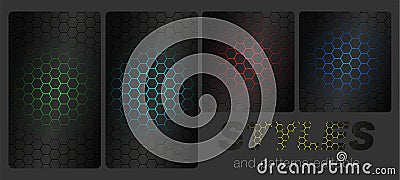 Abstract futuristic cell hexagonal pattern in different colors Vector Illustration