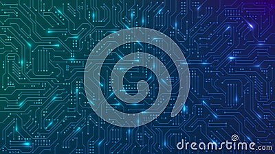 Abstract futuristic circuit board. High computer technology blue color background. Hi-tech digital technology concept. Vector Vector Illustration