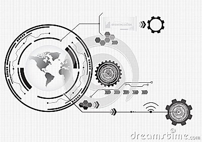 Abstract futuristic circuit high computer technology business background illustration Vector Illustration