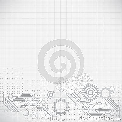 Abstract futuristic circuit retro technology background, Vector Illustration