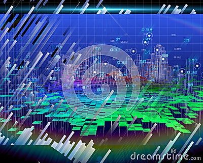 Abstract futuristic concept of decision making analysis. Big data. Data Quality. Business and science visualization of artificial Stock Photo