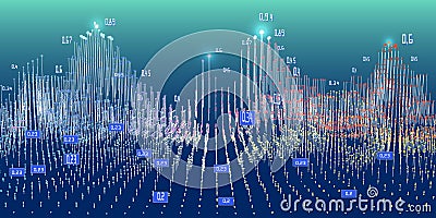 Abstract futuristic concept of predictive analysis. Big data. Quantum virtual cryptography. Business and science visualization of Stock Photo