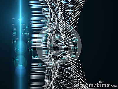 Abstract futuristic concept of predictive analysis. Big data. Quantum virtual cryptography. Business visualization of artificial Stock Photo