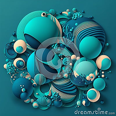 Abstract futuristic contemporary modern cosmic design in cartoon style Cartoon Illustration