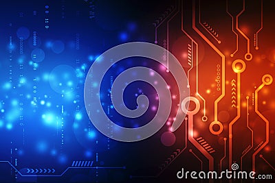 Abstract futuristic Electronic circuit board, Digital Abstract technology background Stock Photo