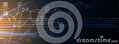 Abstract futuristic computer technology business background. Data global network Vector Illustration