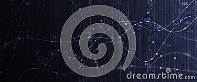 Abstract futuristic computer technology business background. Data global network Vector Illustration