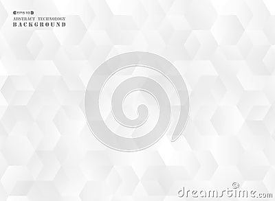 Abstract of futuristic gradient gray pentagon pattern background Vector Illustration