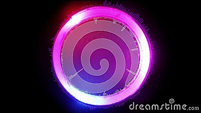 Abstract futuristic graphic circle, glowing in different colors, 3D illustration Cartoon Illustration