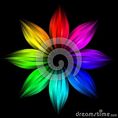 abstract futuristic rainbow flower stock image image water color cards