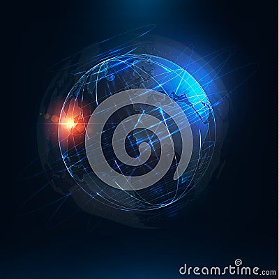 Abstract futuristic realistic earth Vector illustration Vector Illustration