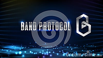 futuristic technology background of band protocol digital cryptocurrency and line connection Vector Illustration