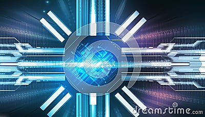 abstract futuristic technology background. 3d rendering digital hi tech background. Futuristic concept. Stock Photo