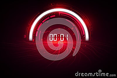 Abstract Futuristic Technology Background with Digital number timer concept and countdown, vector transparent Vector Illustration