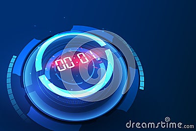 Abstract Futuristic Technology Background with Digital number timer concept and countdown, vector transparent Vector Illustration