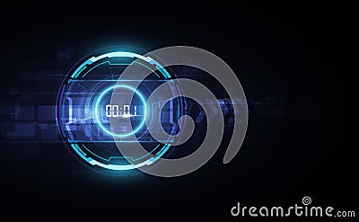 Abstract Futuristic Technology Background with Digital number timer concept and countdown, vector transparent Vector Illustration